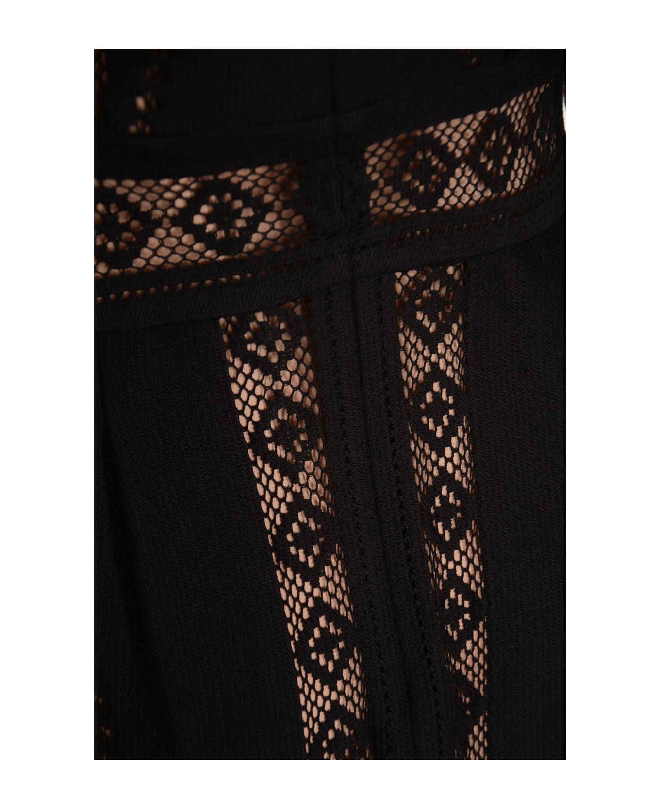 Alberta Ferretti Pattern Perforated Flare Dress - Black ワンピース＆ドレス