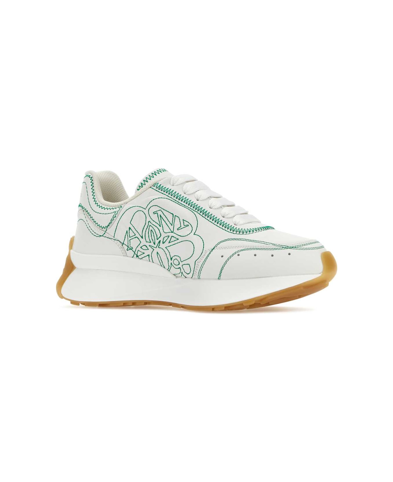 Alexander McQueen White Leather Sneakers - WHISILBRGREAM スニーカー