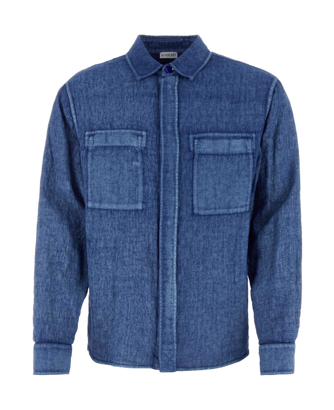 Burberry Denim Blue Linen Shirt - KNIGHT