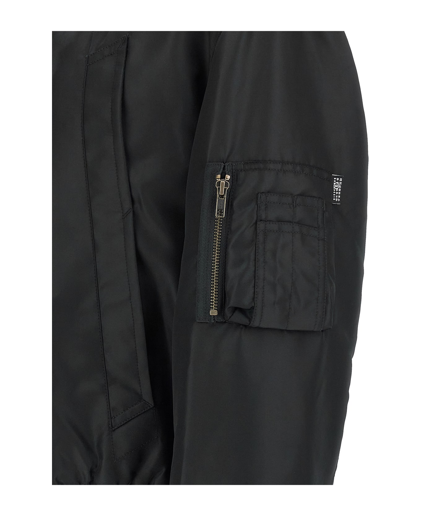 MM6 Maison Margiela 'white Stitch Line' Bomber Jacket - Black  