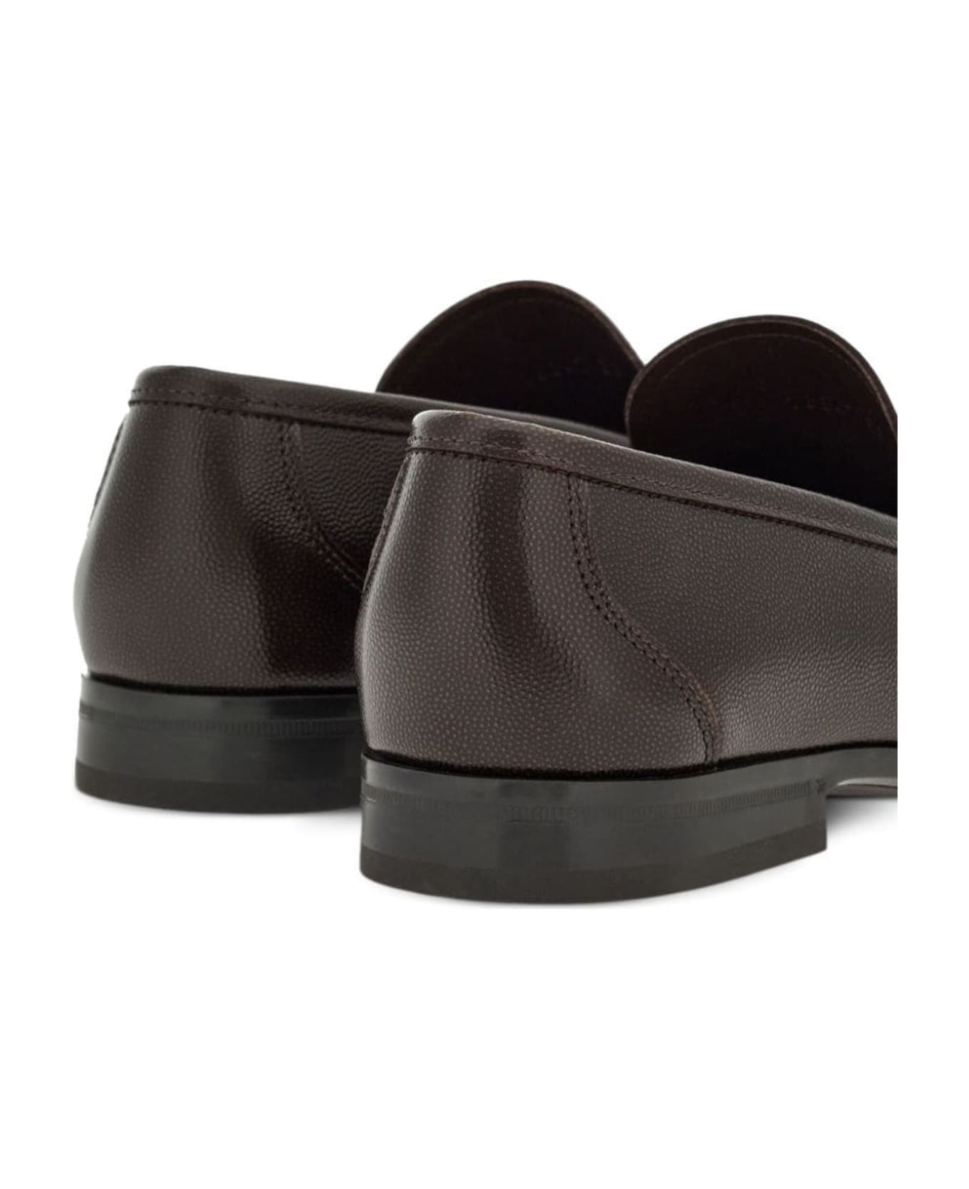 Ferragamo Brown Calf Leather Loafer - Brown