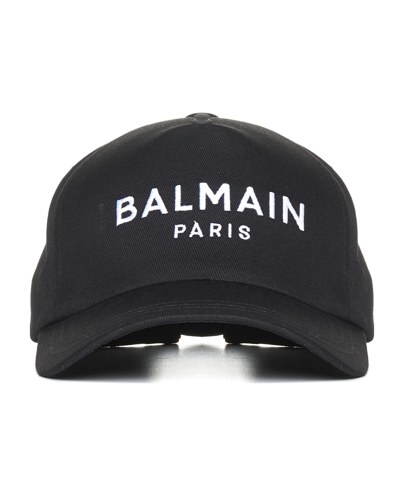 Balmain Baseball Cap With Logo - Eab Noir/blanc
