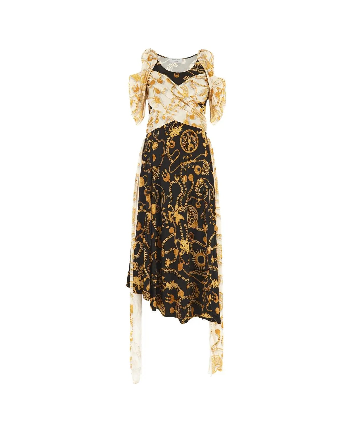 Marine Serre Nuissette Dress - NEUTRALS/BLACK ワンピース＆ドレス