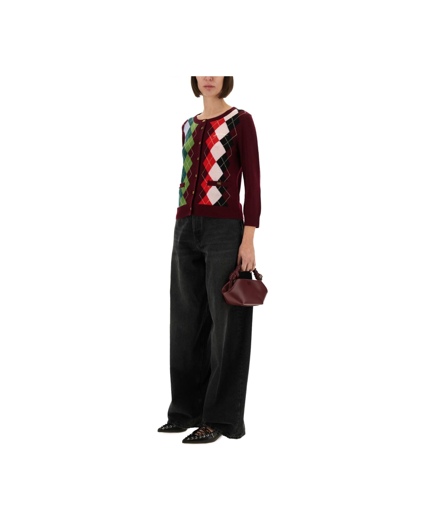 Ganni Jacquard Cashmere Cardigan