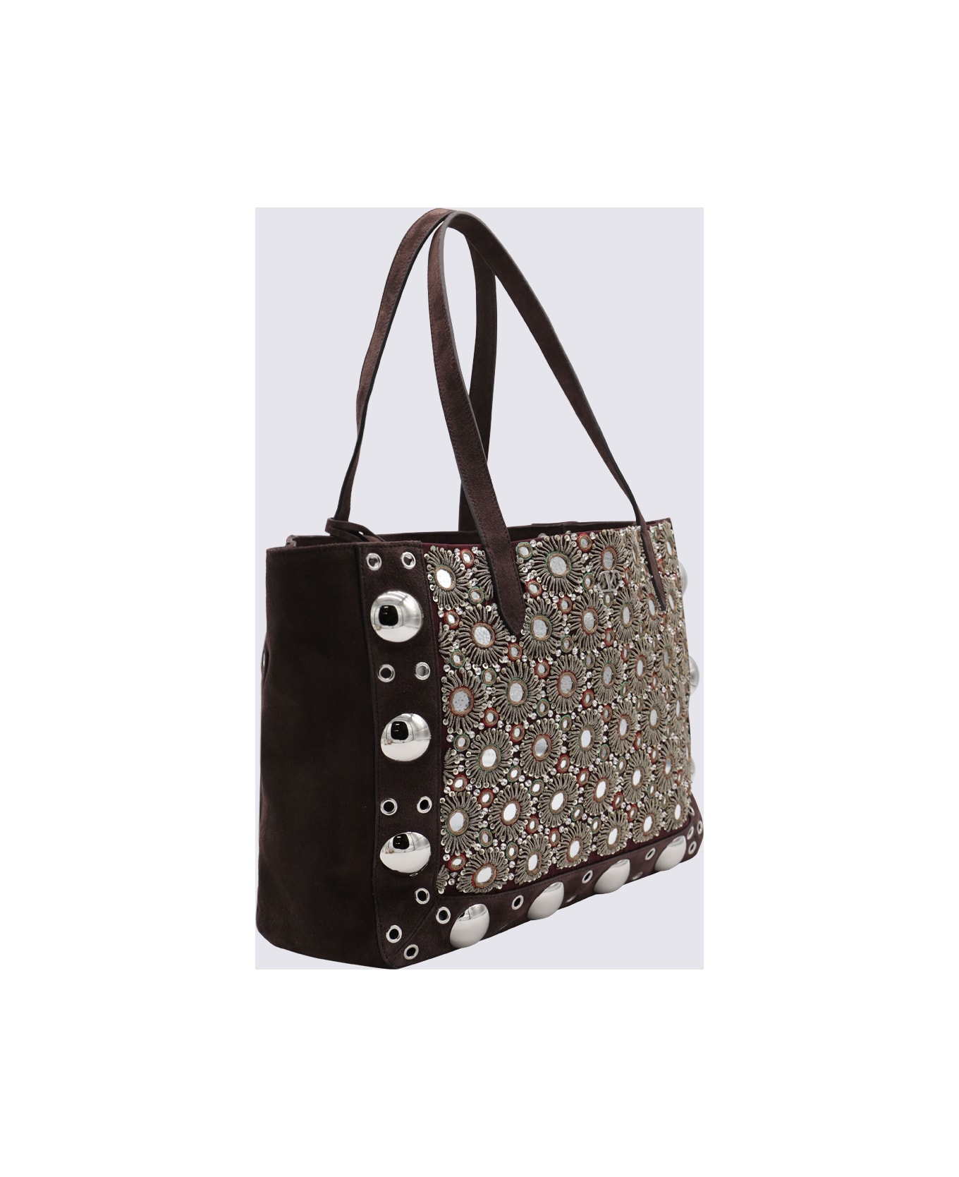 Valentino Garavani Brown Leather Totes - TOBACCO