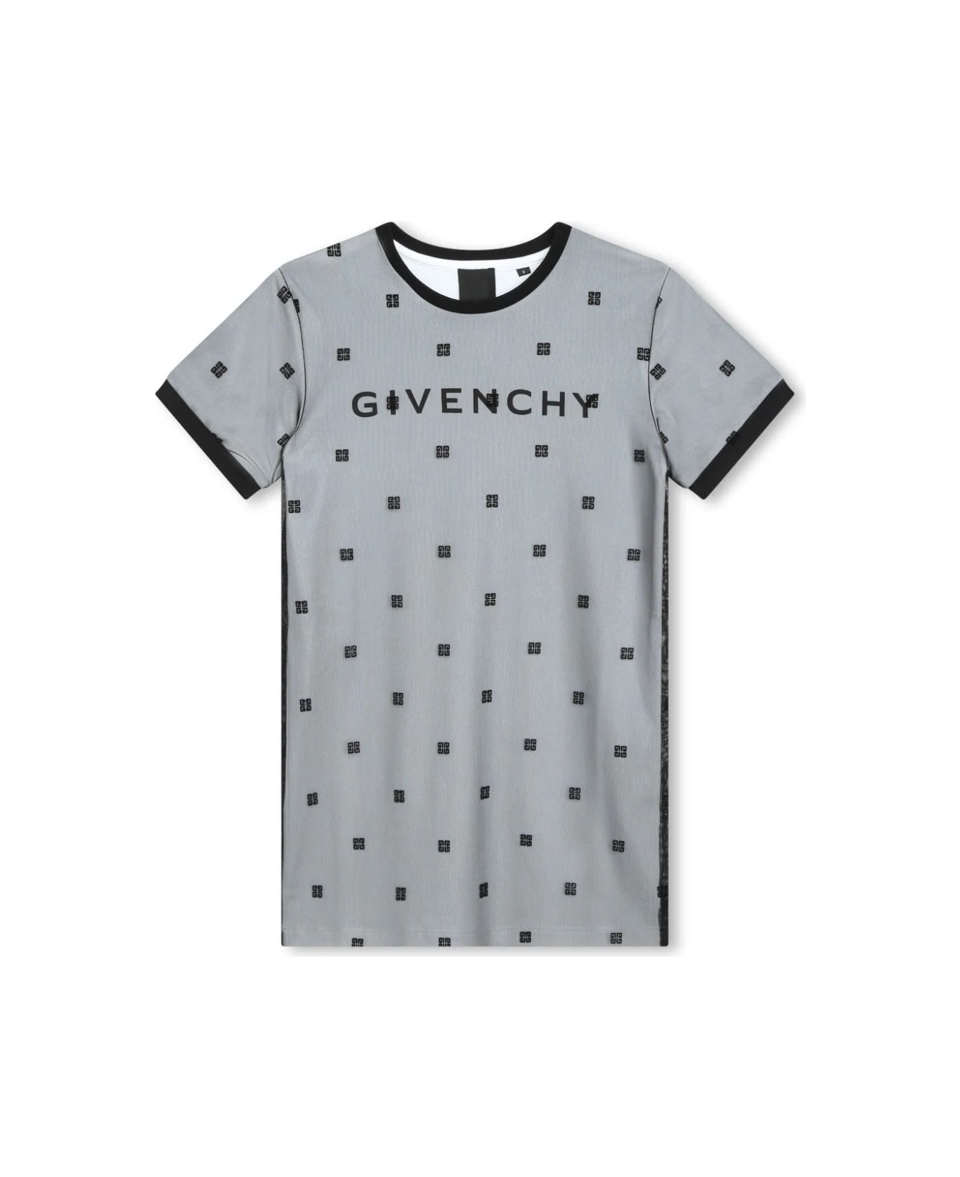 Givenchy Black Dress With Logo And All-over 4g Motif - Black
