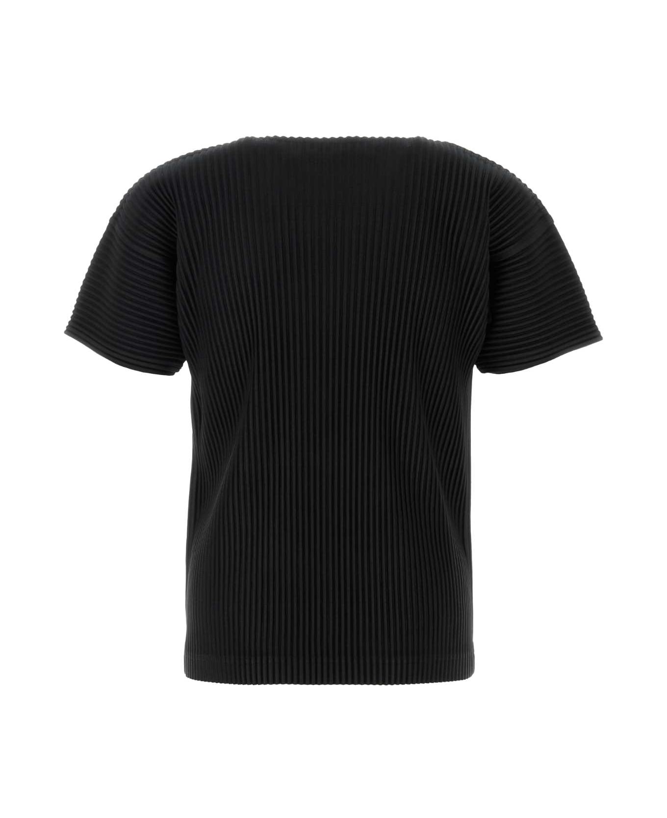 Homme Plissé Issey Miyake Black Polyester T-shirt - BLACK