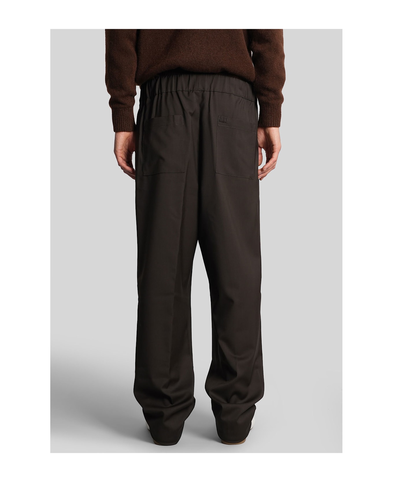 Laneus Pants In Brown Wool - brown