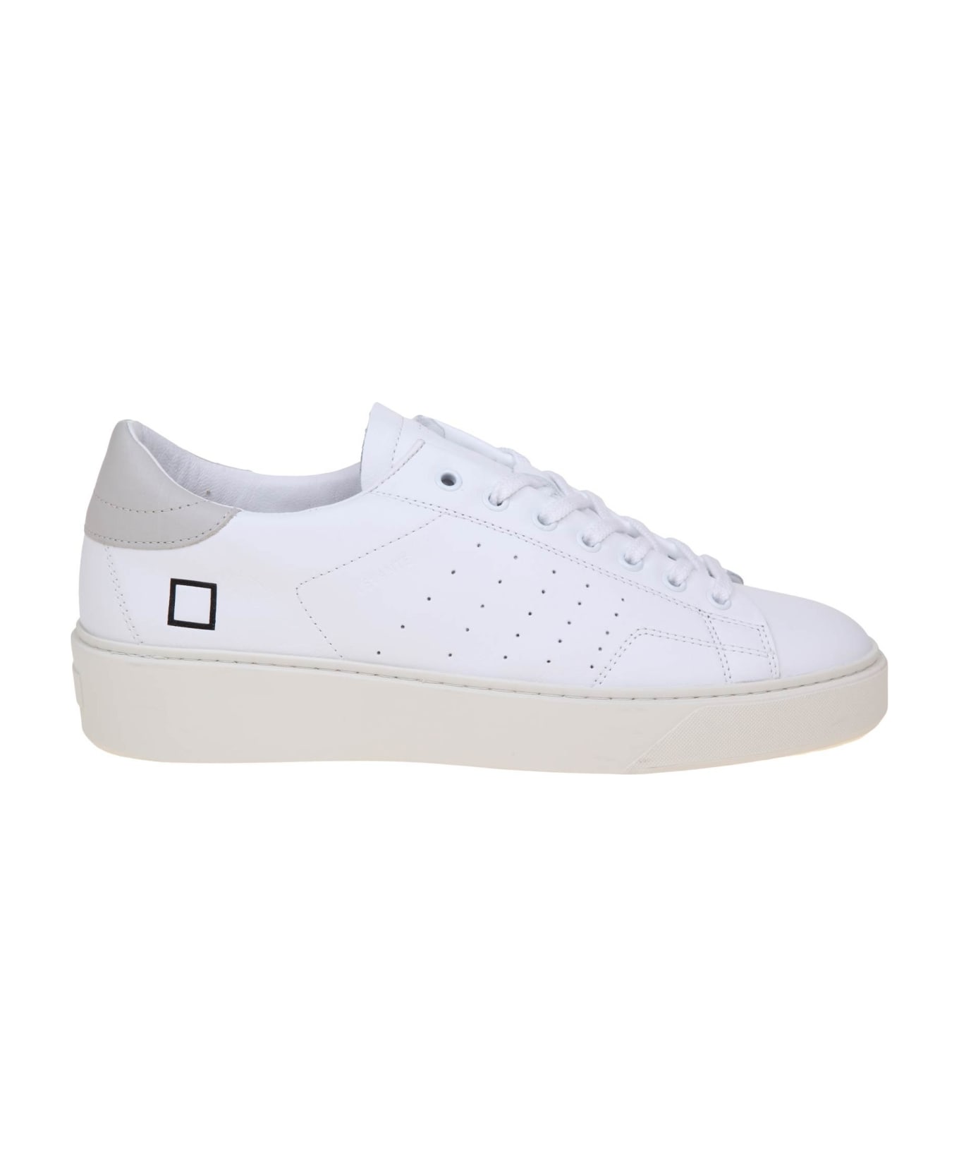 D.A.T.E. Levante In White And Gray Leather - White/Grey スニーカー