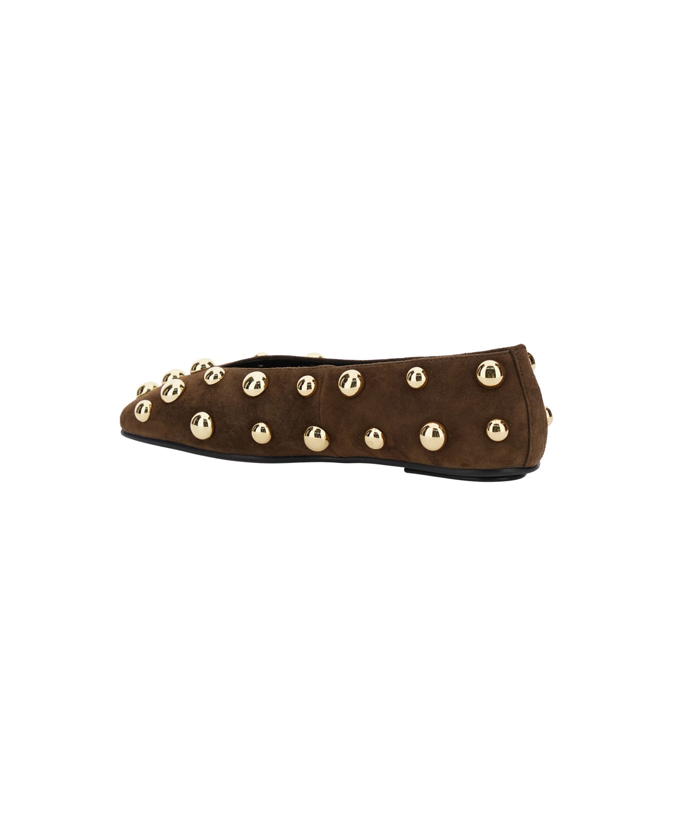 Jeffrey Campbell Brown Ballerinas With Studded Details In Suede Woman - Brown