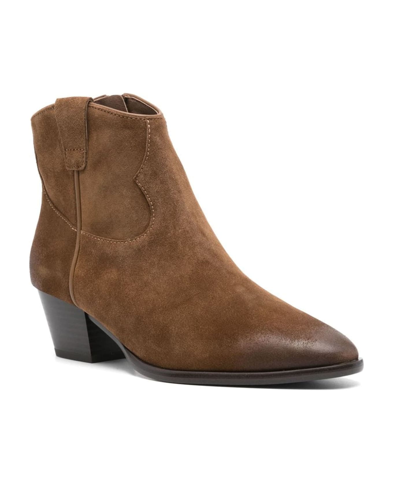 Ash Camel Brown Calf Suede Fame Boots - BUFF