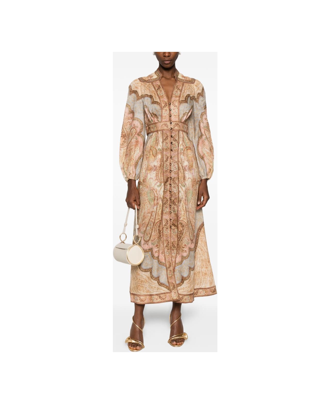 Zimmermann Wanderlust Linen Midi Dress - Beige