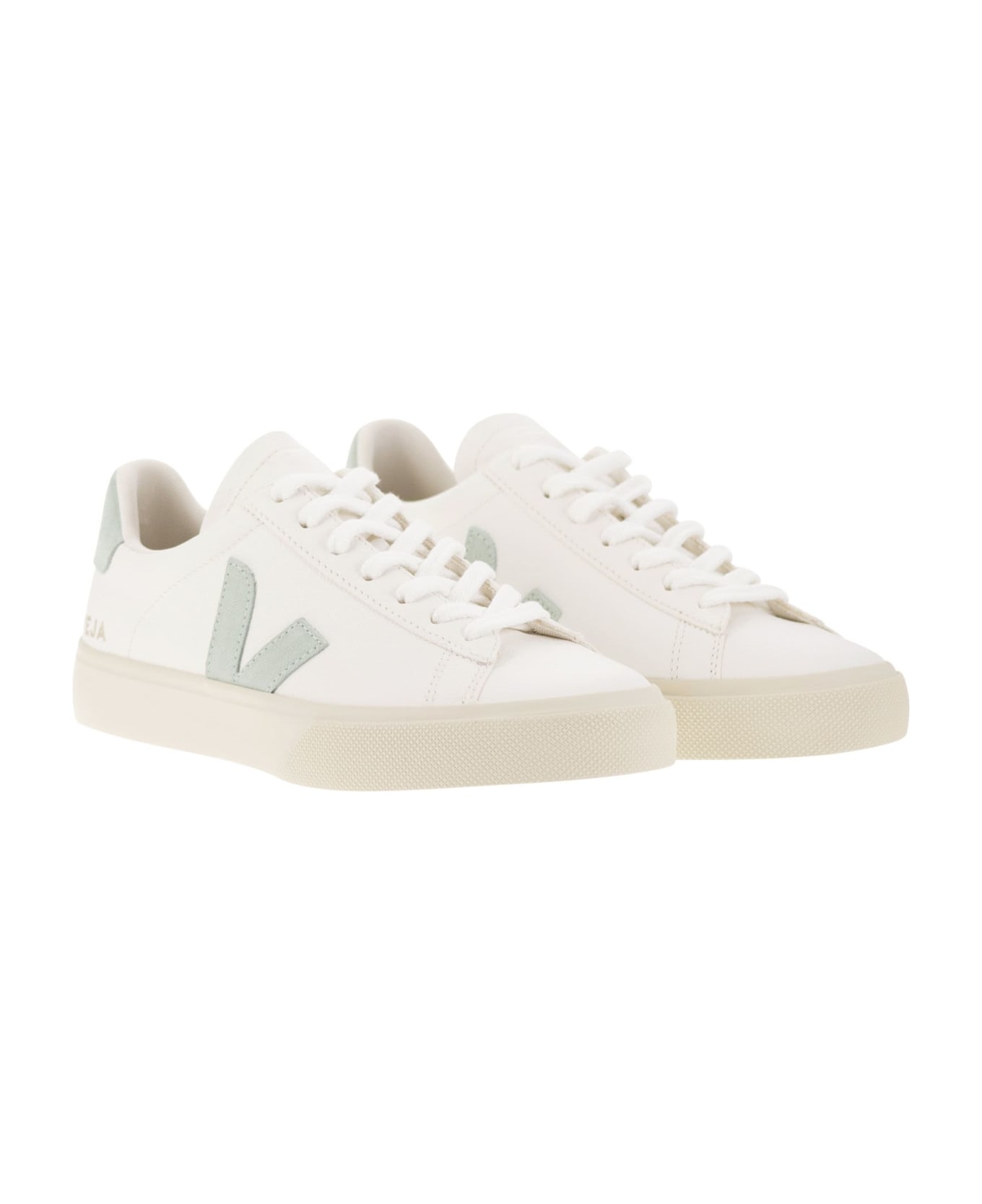 Veja Chromefree Leather Trainers - White/water Green スニーカー