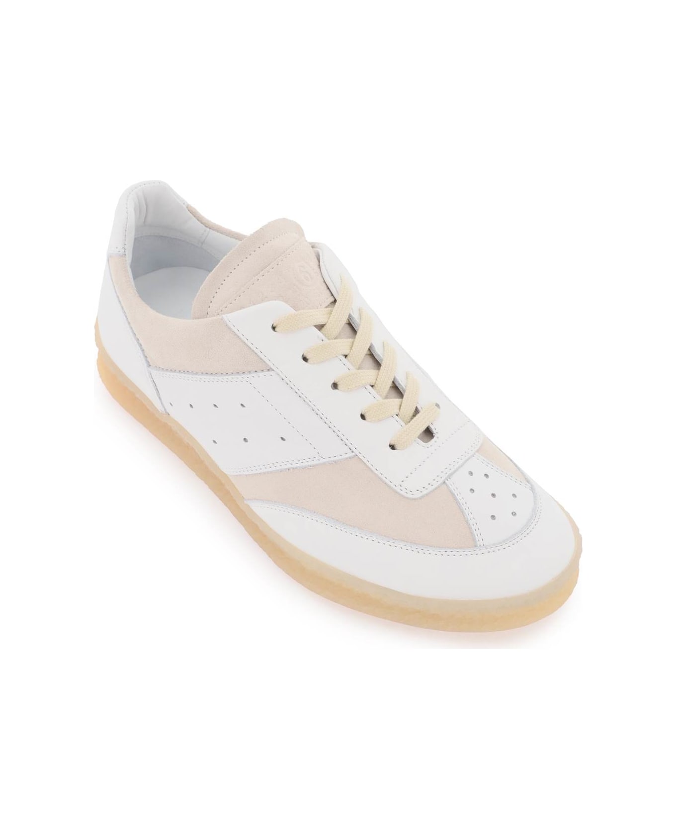 MM6 Maison Margiela 6 Court Leather Low-top Sneakers - White スニーカー