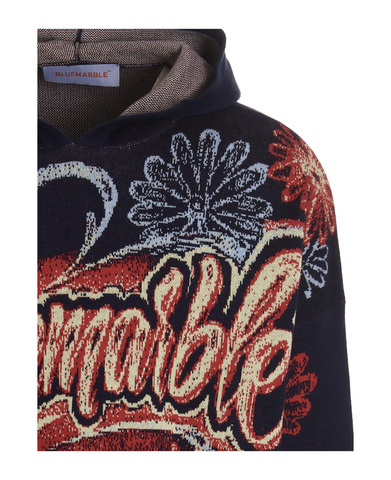 Bluemarble 'knitted Jacquard' Hoodie - Multicolor フリース