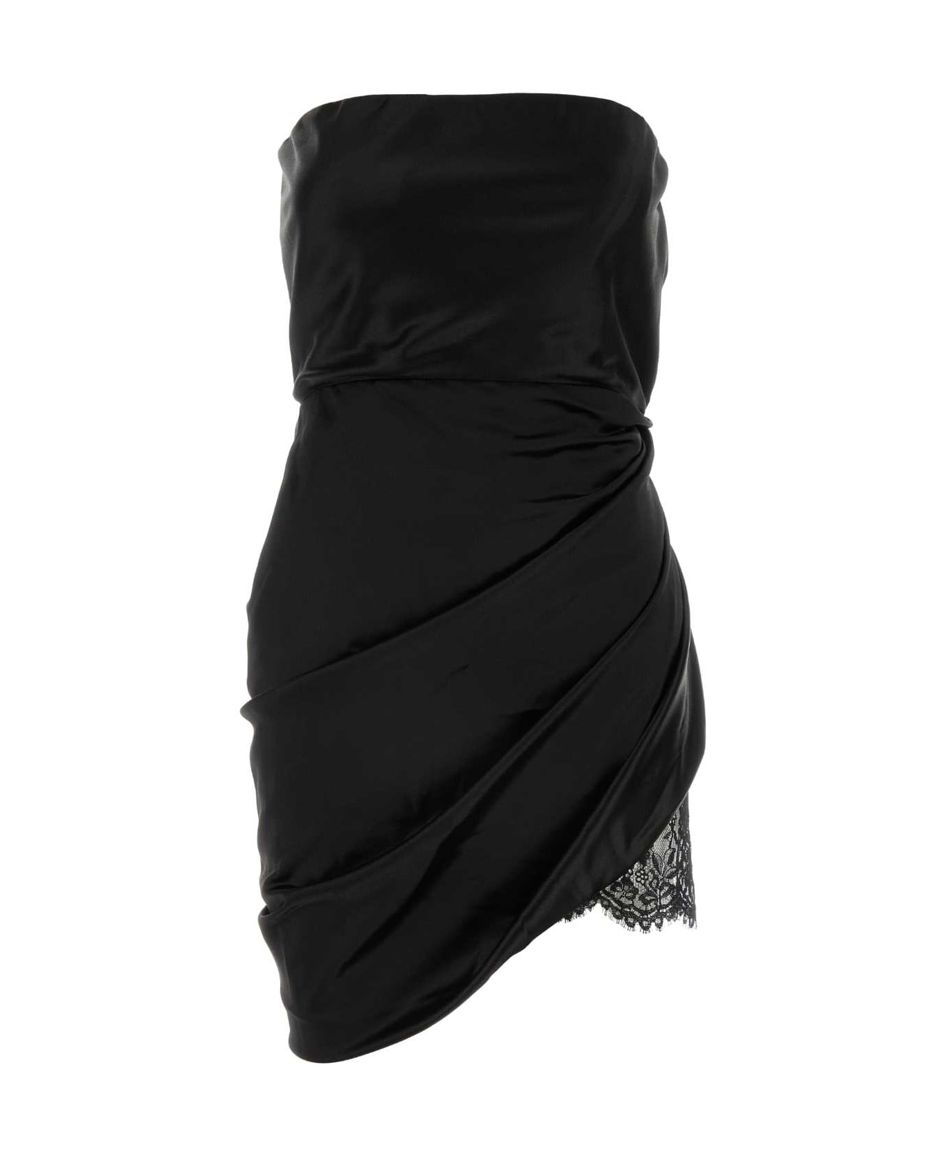 ワンピース Saint Laurent Black satin mini dress Saint Laurent Black Silk Mini Dress | italist