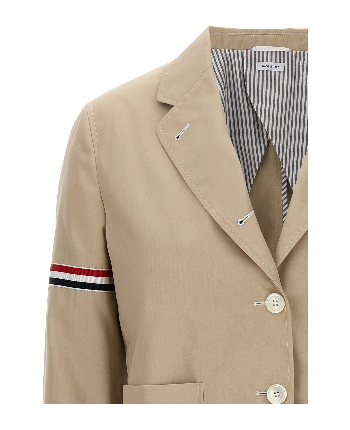 Thom Browne 'cropped Sack Patch Pocket Sportcoat' Blazer - Beige