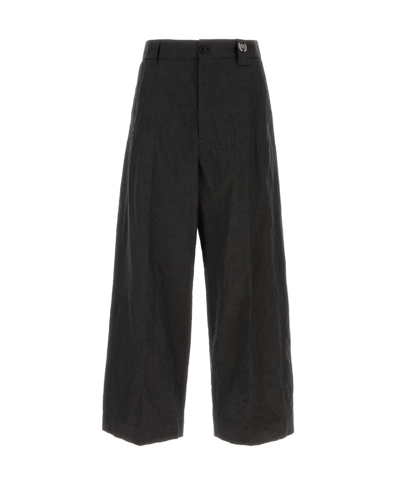 Balenciaga Salte Linen Blend Pant - Black