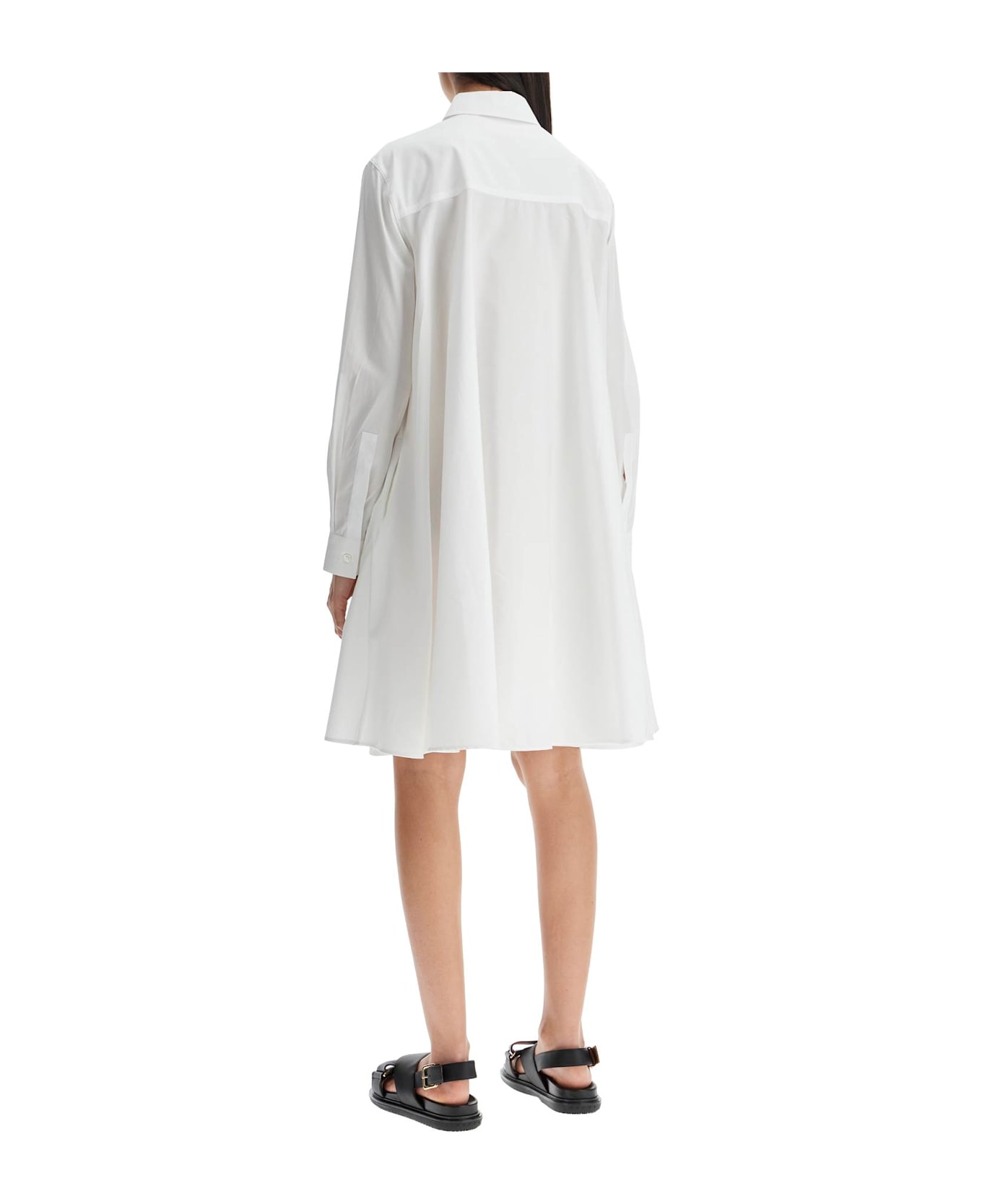 Marni White Cotton Dress With Embroidery - LILY WHITE (White)