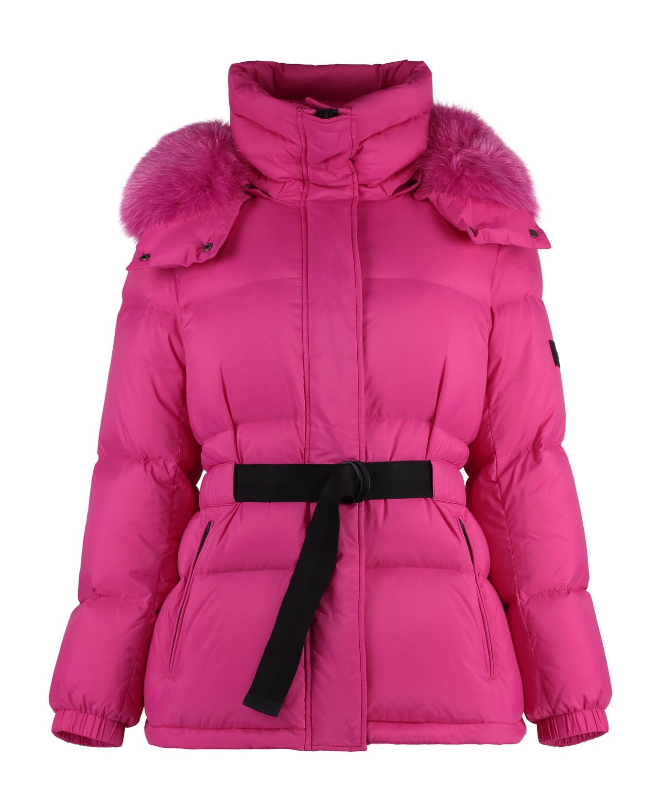 Yves Salomon Hooded Down Jacket - Fuchsia