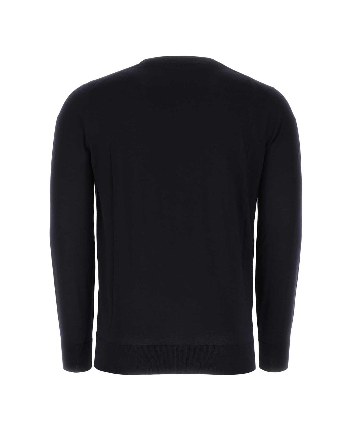 Loro Piana Long-sleeved Crewneck T-shirt - Total eclipse