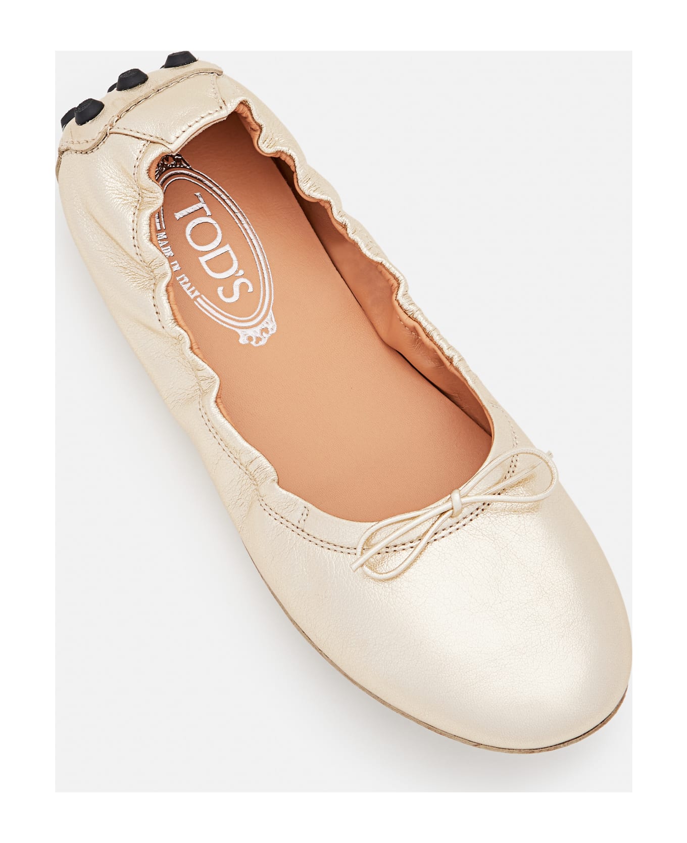 Tod's Gommino Leather Ballet Flats - Golden