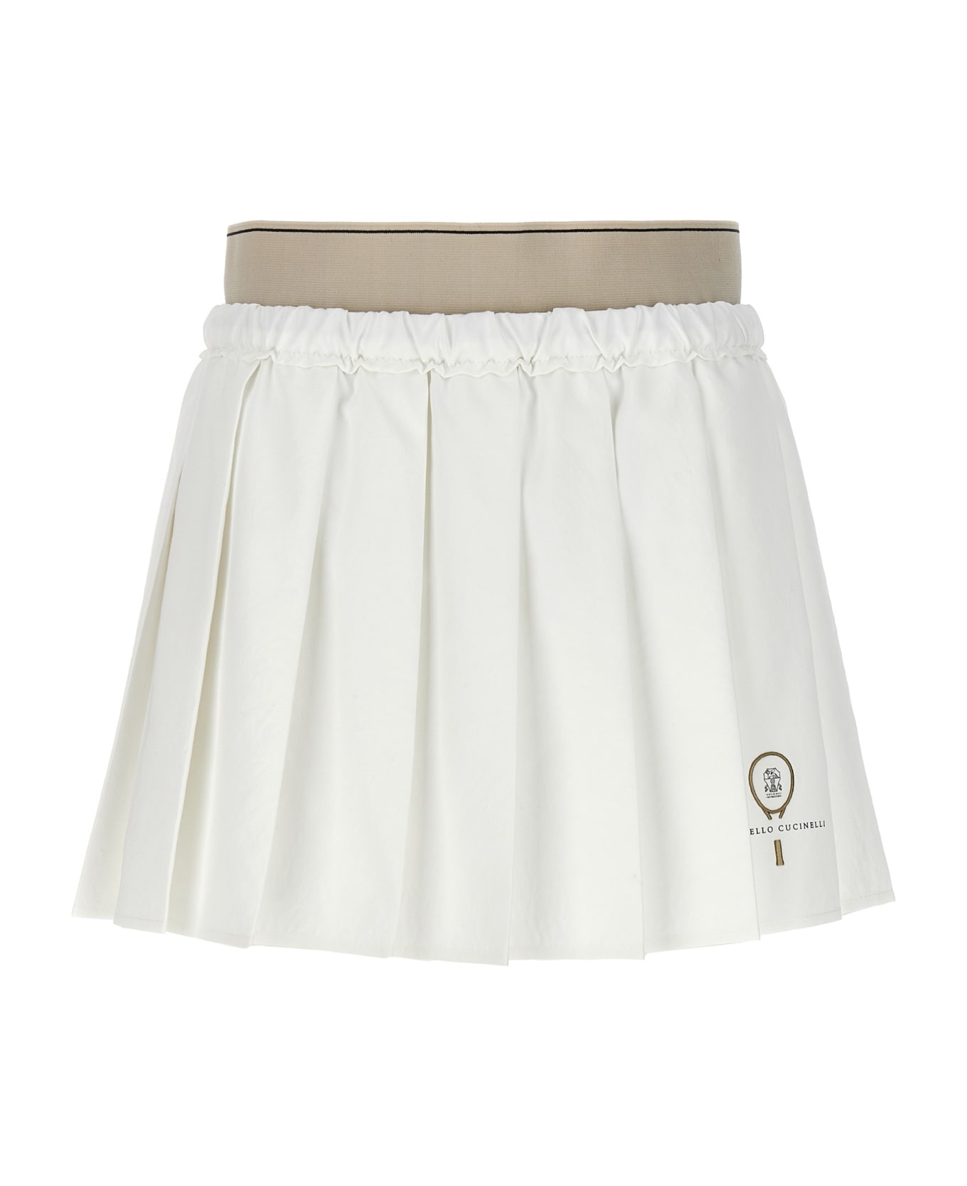 Brunello Cucinelli Mini Pleated Skirt - White