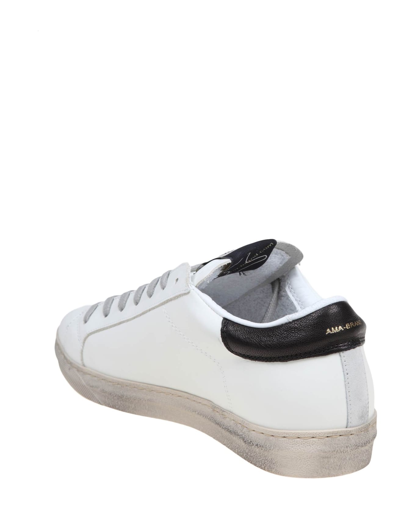 AMA-BRAND Black And White Leather Sneakers - white/black スニーカー