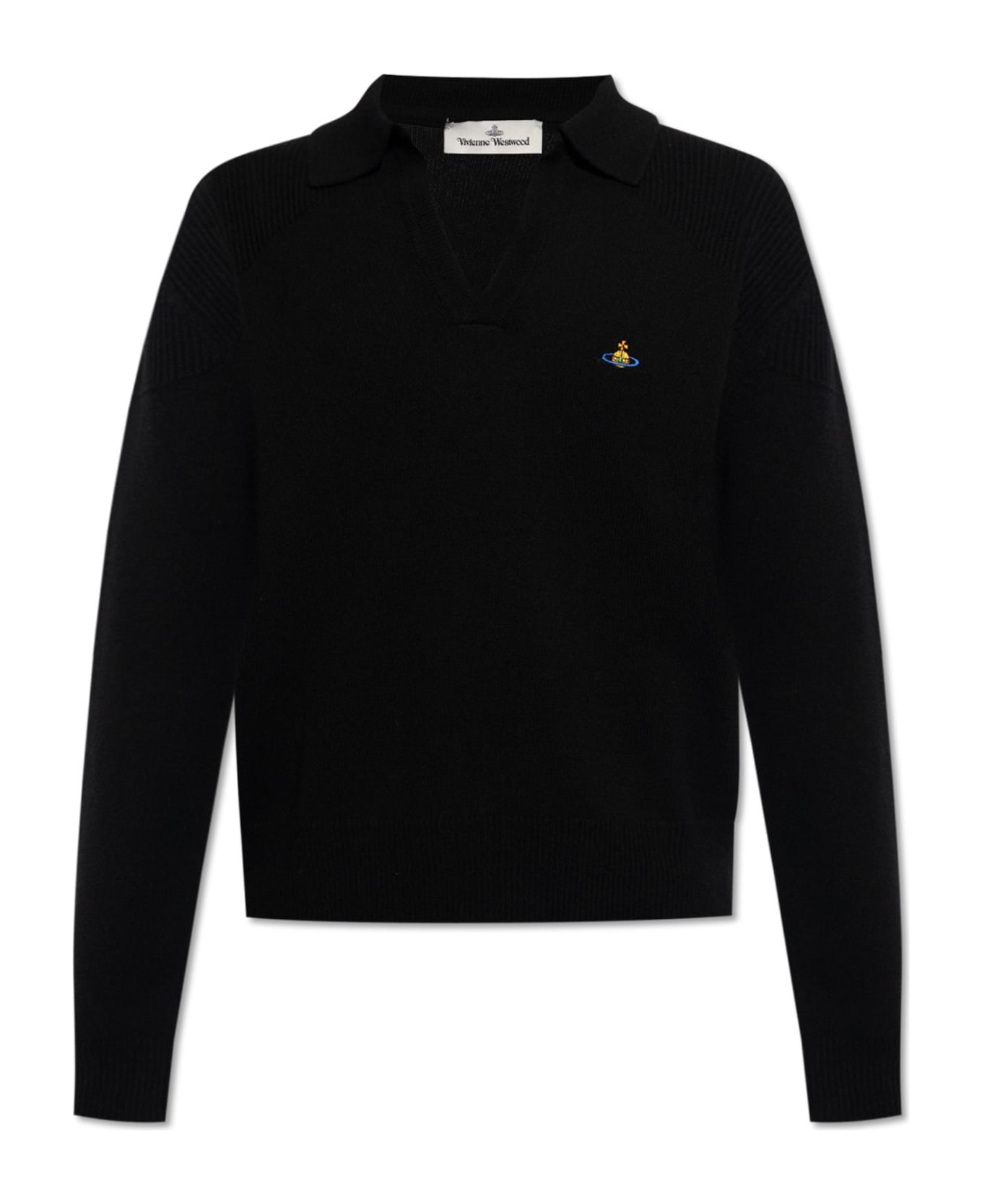 Vivienne Westwood 'football' Wool Sweater With Collar - BLACK ニットウェア