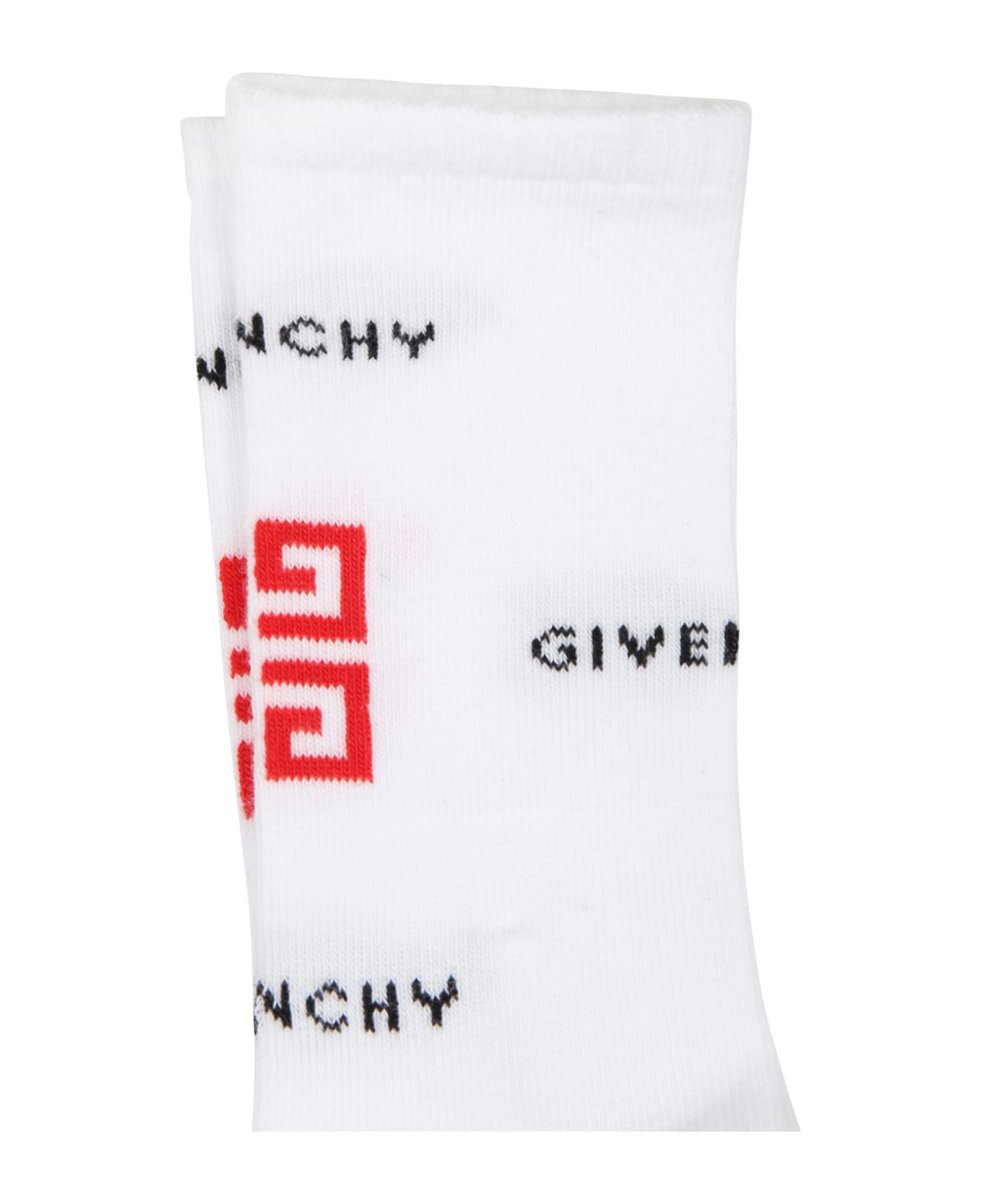 Givenchy White Socks For Boy With Logo - White