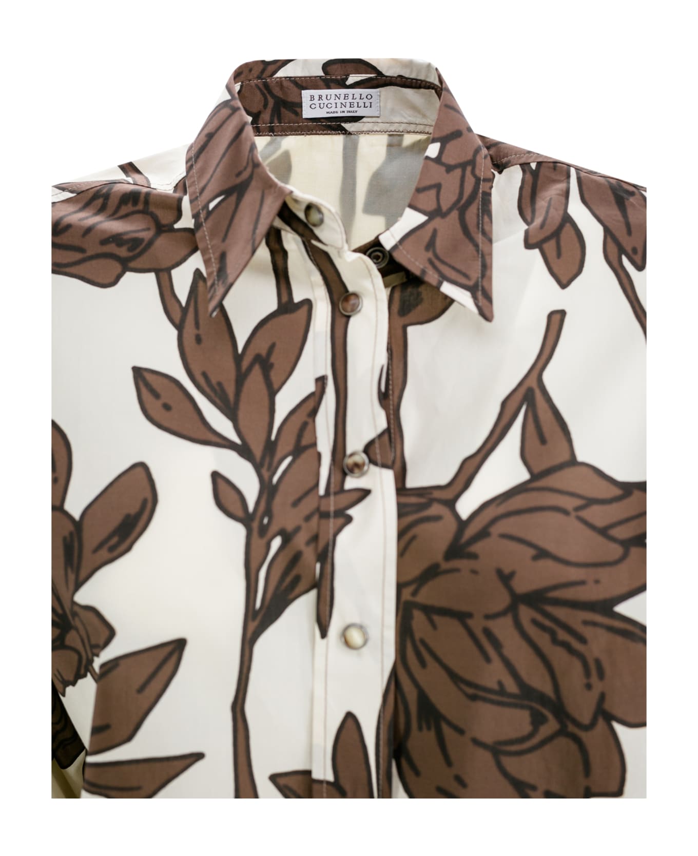 Brunello Cucinelli Floral-print Cotton Shirt - Panama
