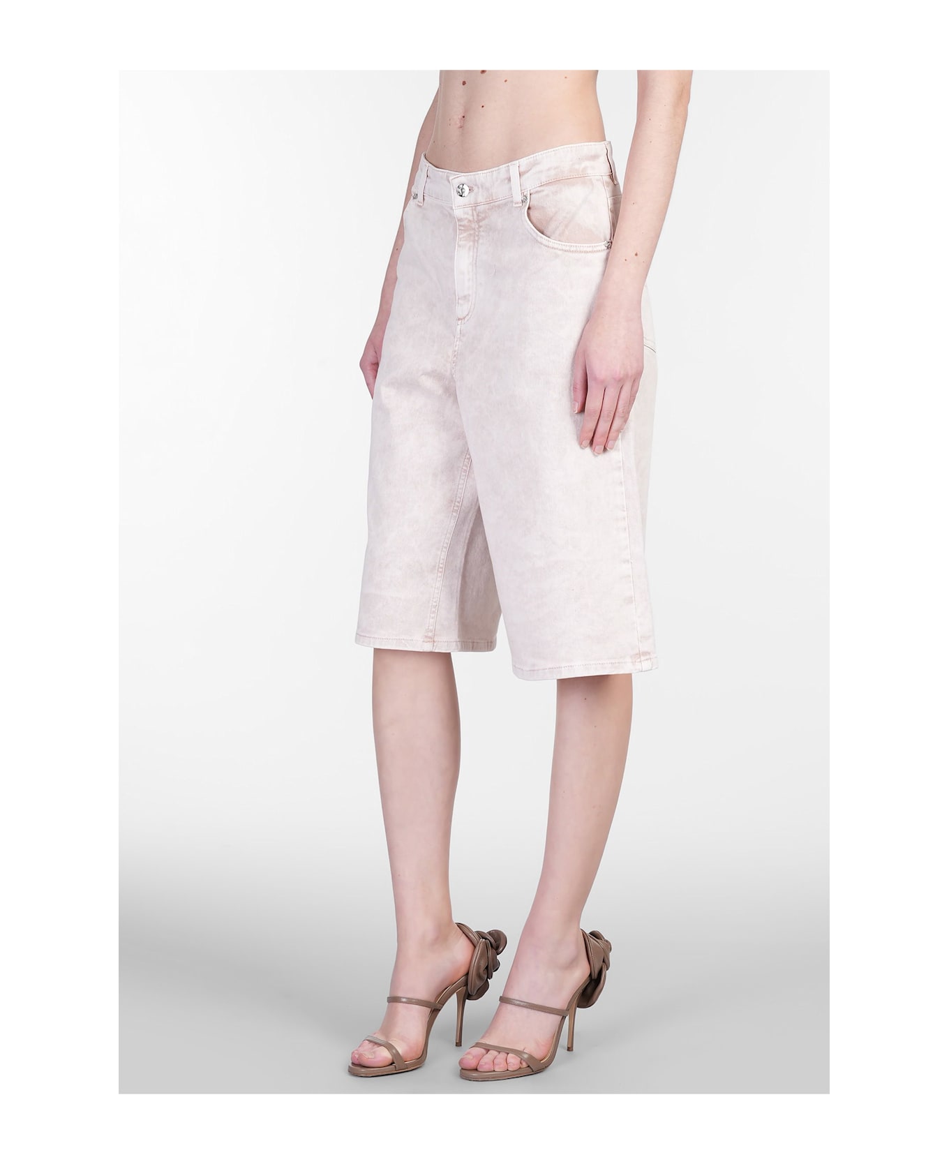 Blumarine Shorts In Rose-pink Cotton - rose-pink