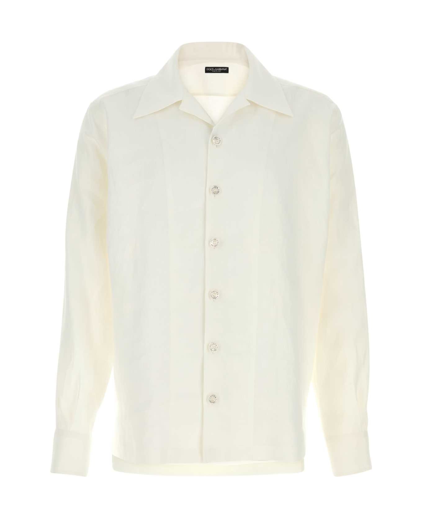 Dolce 
Gabbana White Linen Shirt - BIANCO