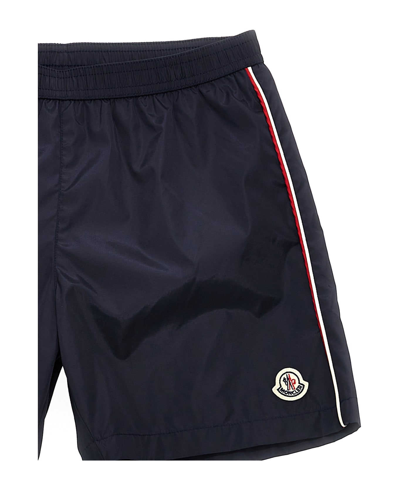 Moncler Logo Patch Swim Shorts - Blue