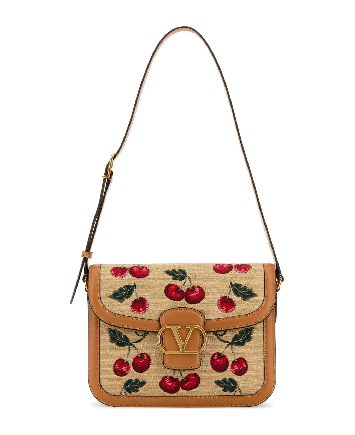 【関税&送料込】Valentino Garavani Embroidered Raffia Rockst Valentino Garavani Rockstud Embroidered Shopping Bag In