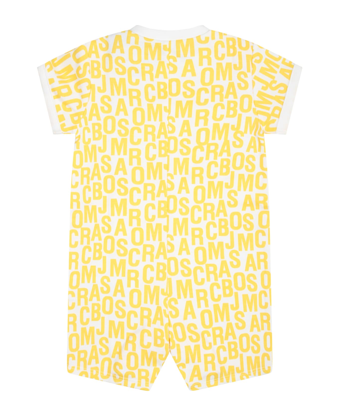 Marc Jacobs White Romper For Babies With Logo - Yellow