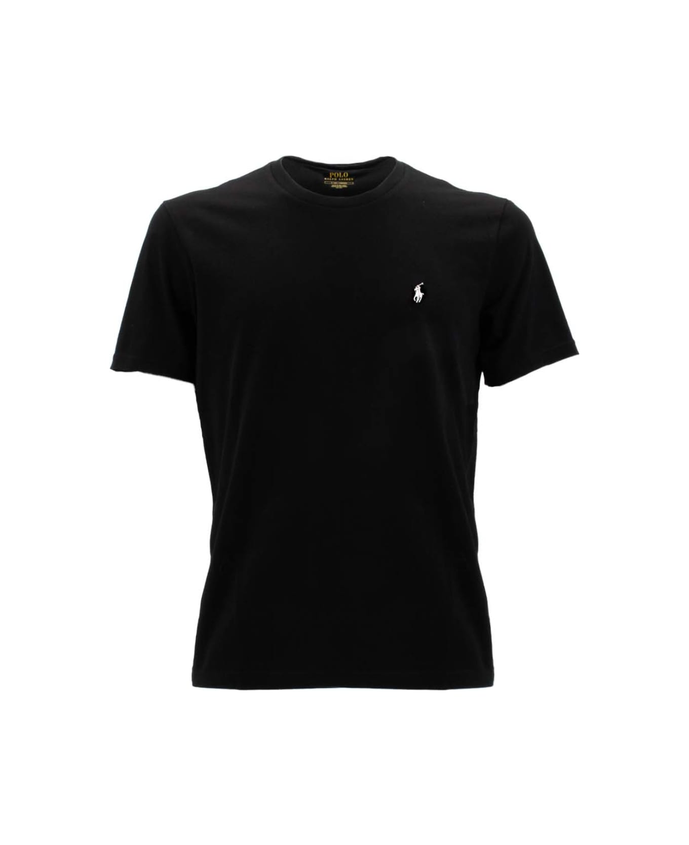 Ralph Lauren Logo Embroidered Crewneck T-shirt - POLO BLACK