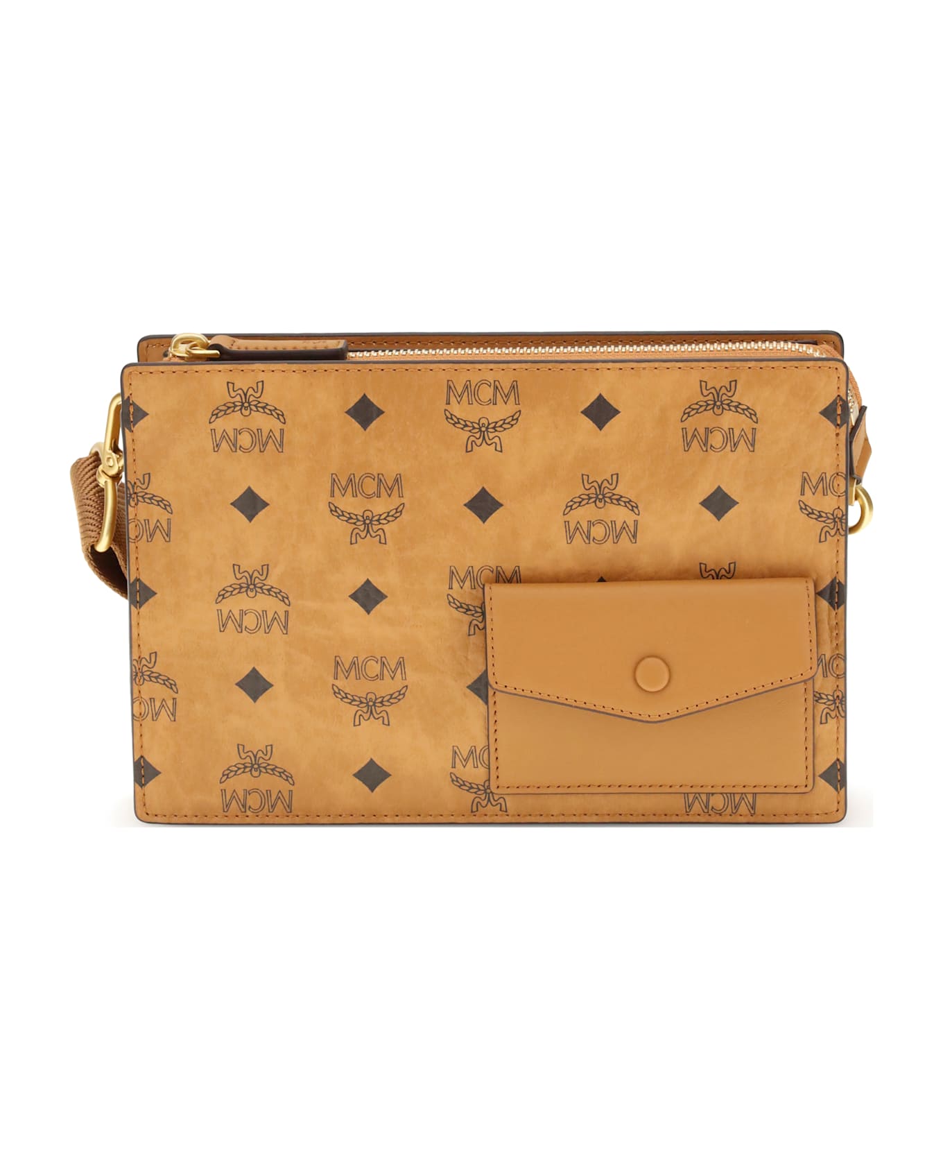 MCM Aren Canvas Shoulder Bag