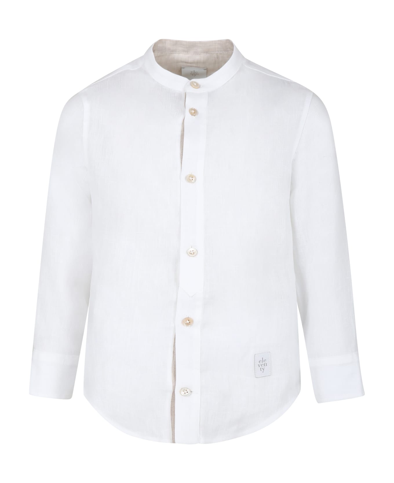 Eleventy White Shirt For Boy With Logo - Ivory シャツ