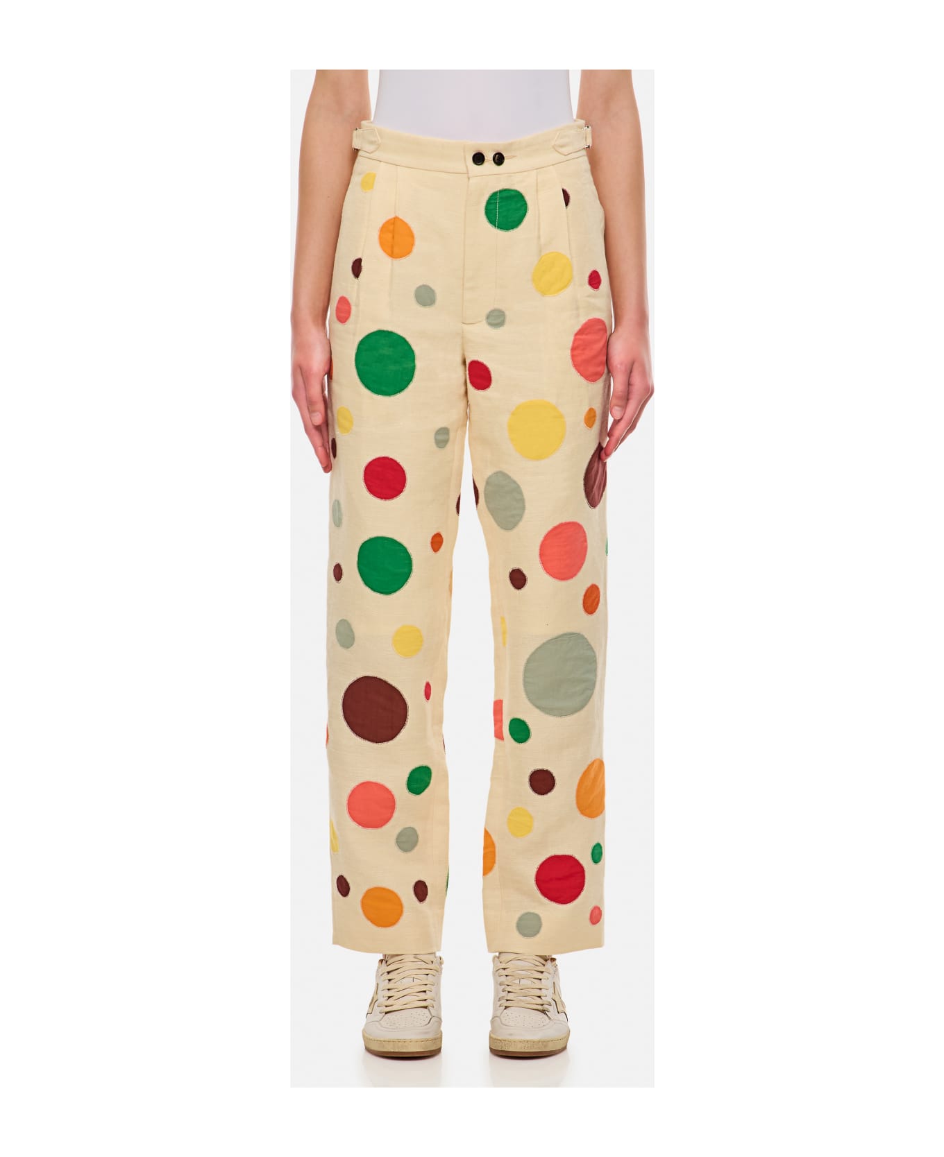 Bode Linen Dots Pants - MultiColour