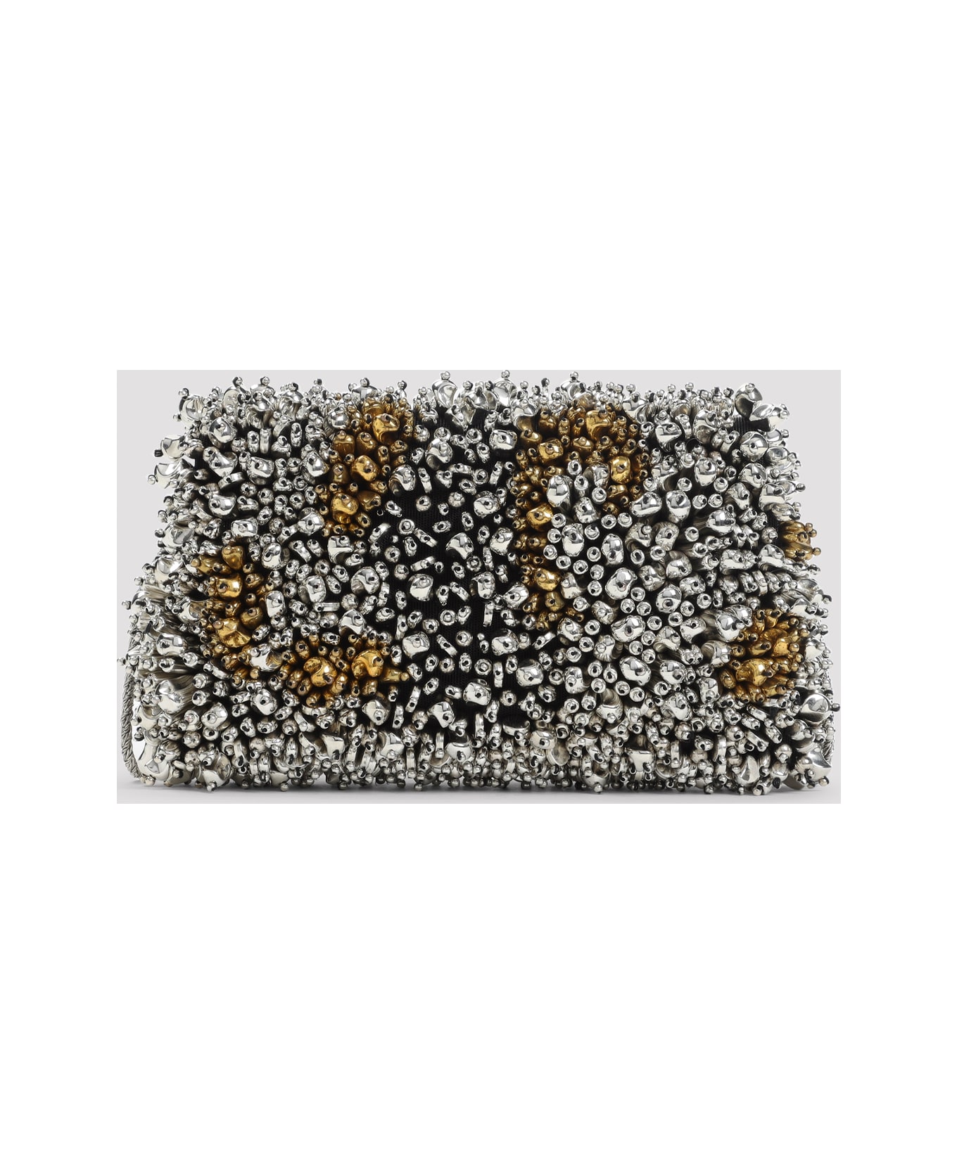 Dries Van Noten Small Embroidered Envelope Clutch - Silver