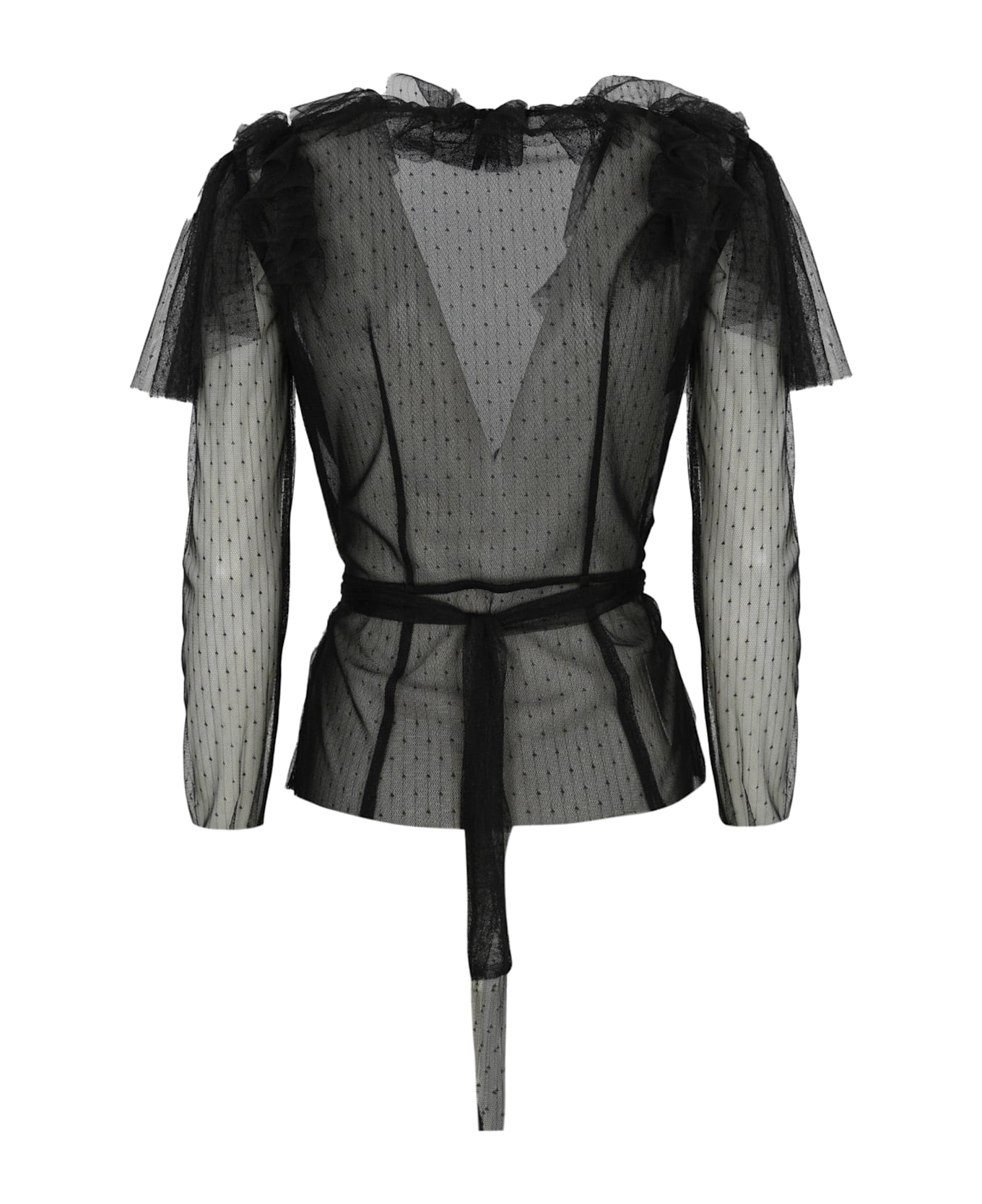 Philosophy di Lorenzo Serafini Tulle Shirt With Ruffles - Nero