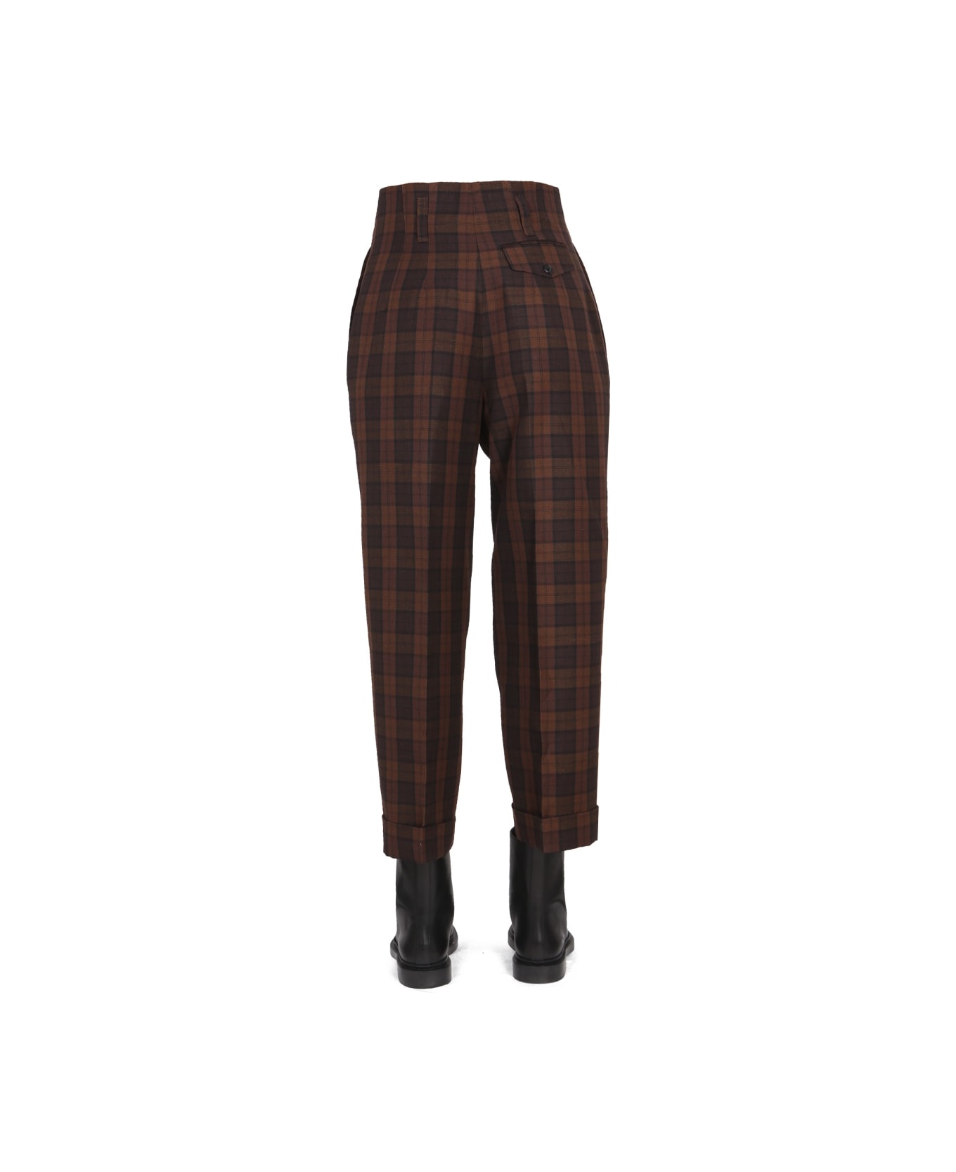 Margaret Howell Stitchpleatcrop Pants - BROWN