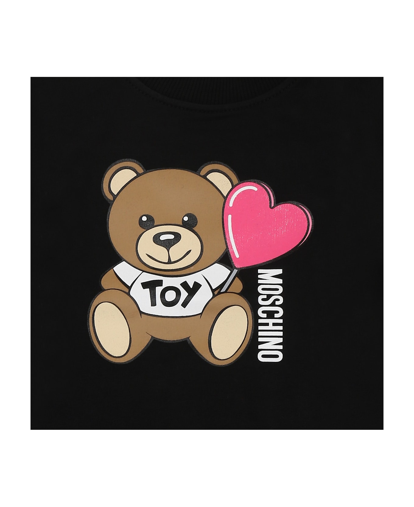 Moschino Black Sweatshirt For Baby Girl With Teddy Bear - Black