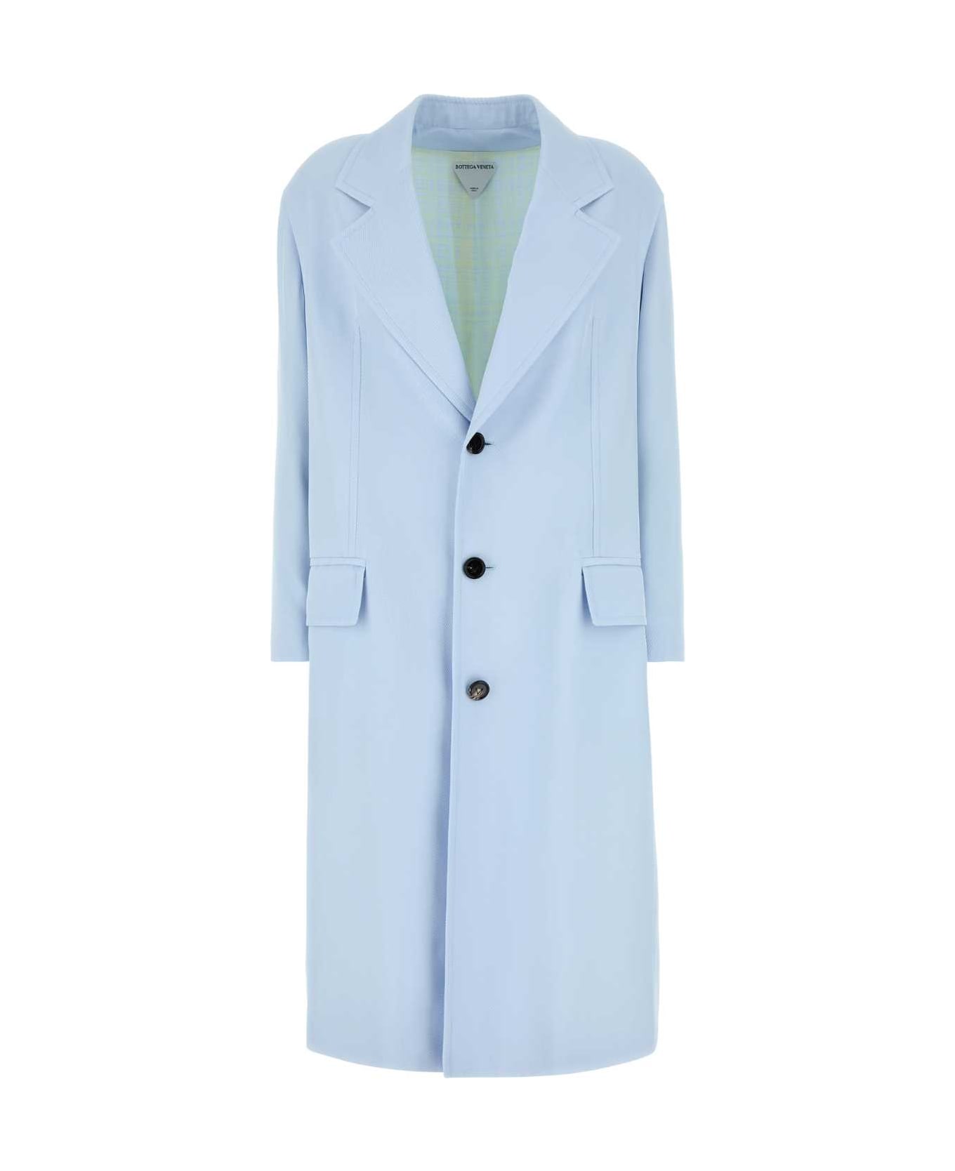 Bottega Veneta Pastel Blue Viscose Blend Coat - SKYBLUE