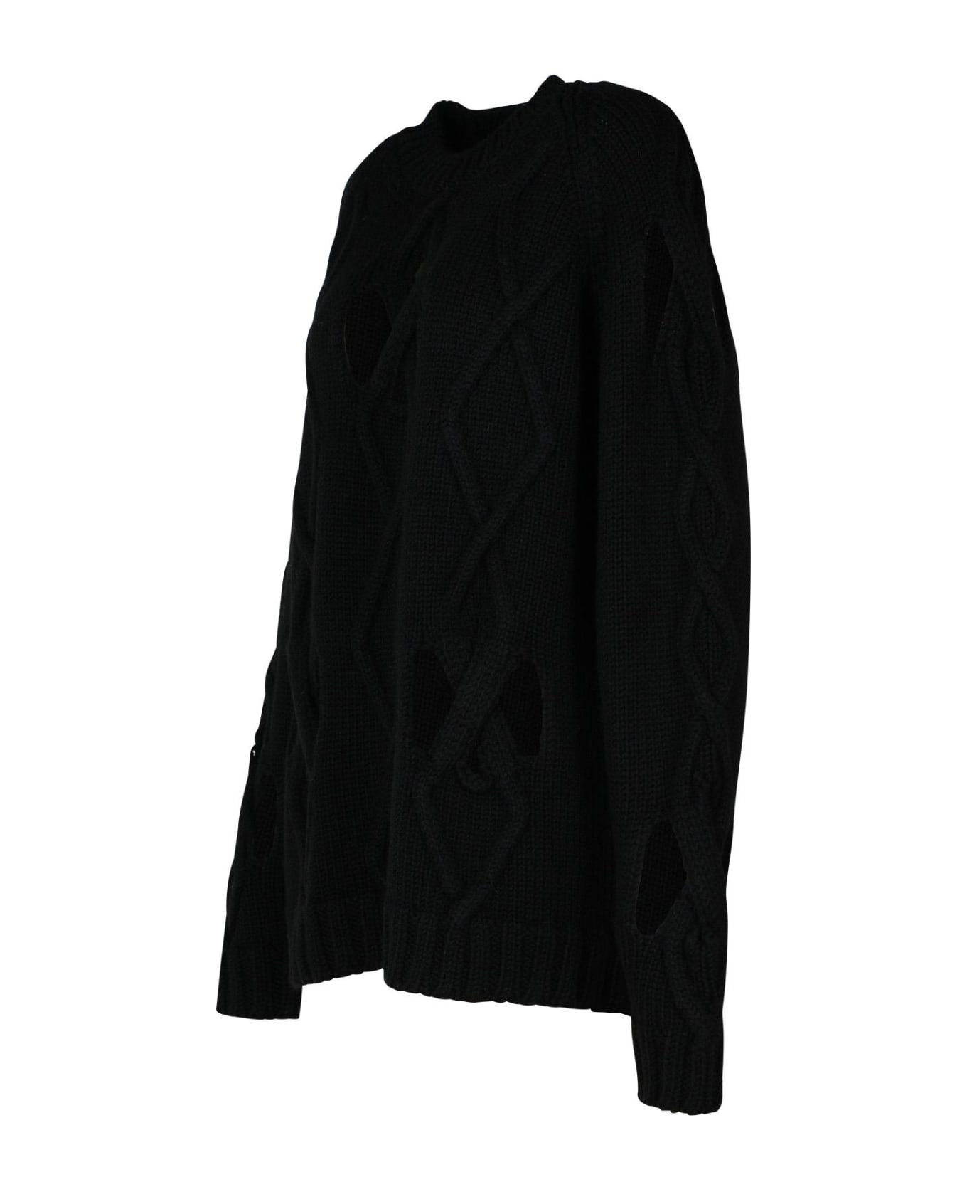 Versace Black Wool Blend Sweater - Black