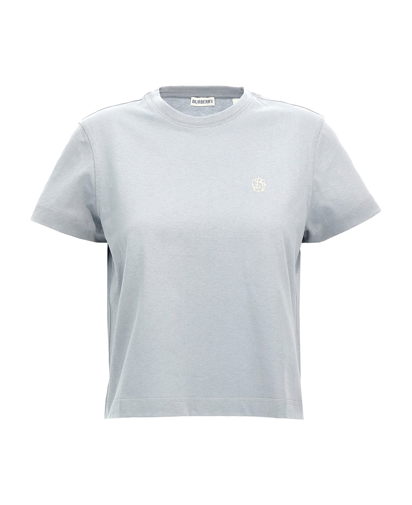 Burberry Logo Embroidery T-shirt - Light Blue