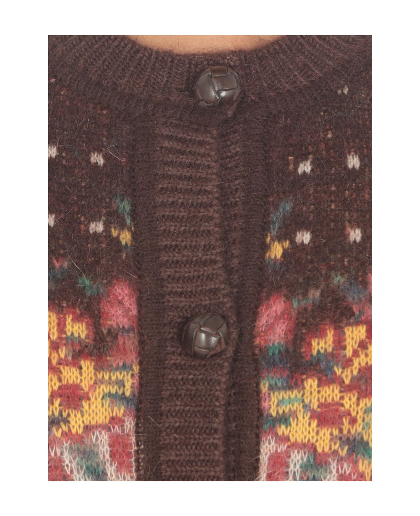 Etro Cardigan With Logo - Brown