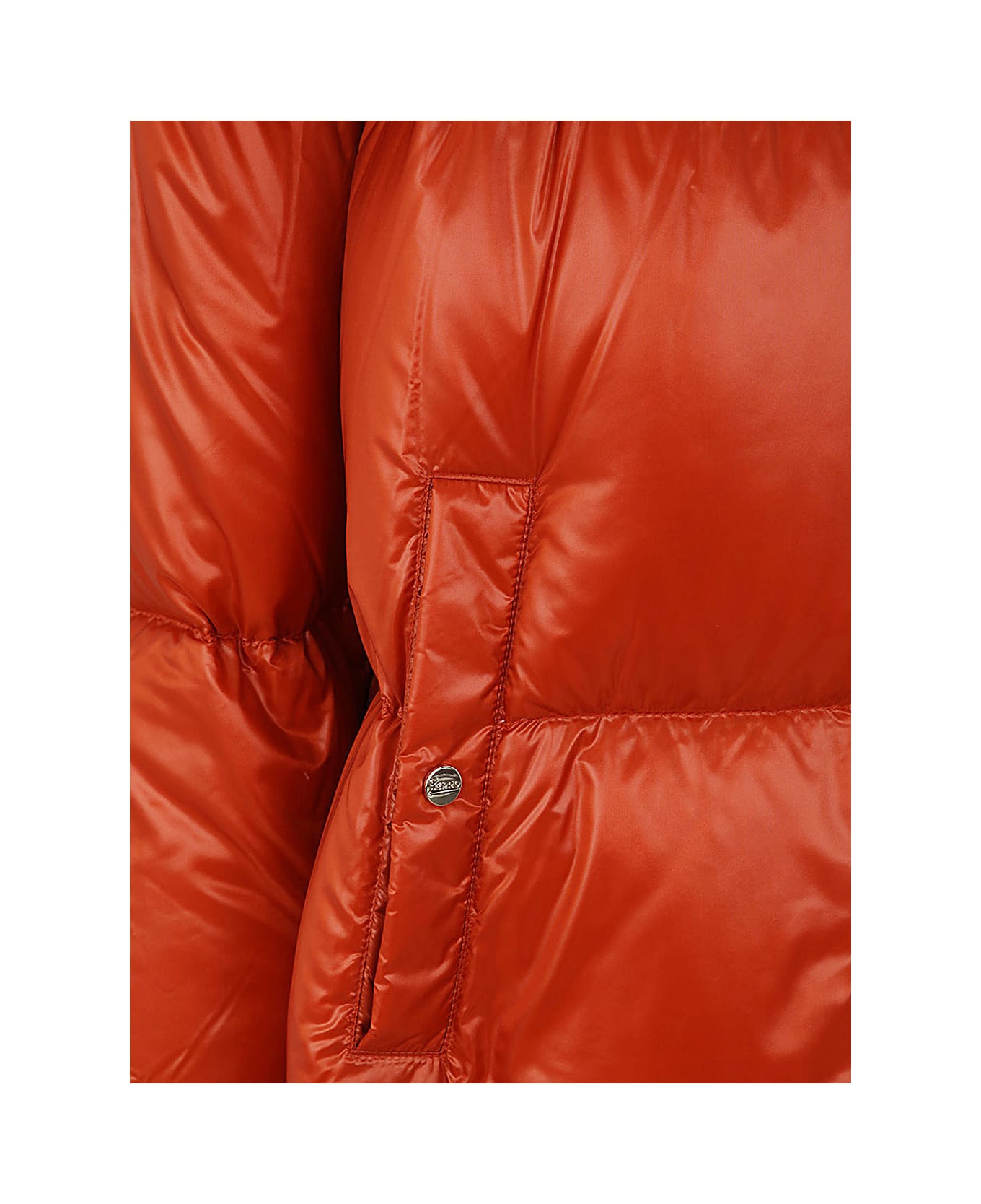 Herno Quilted Hooded Drawstring Down Coat - Arancio