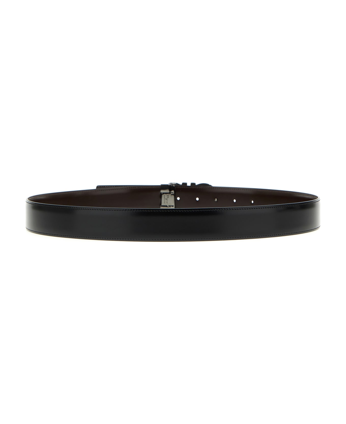 Ferragamo 'double Adjustable Reversible Belt - BLACK ベルト